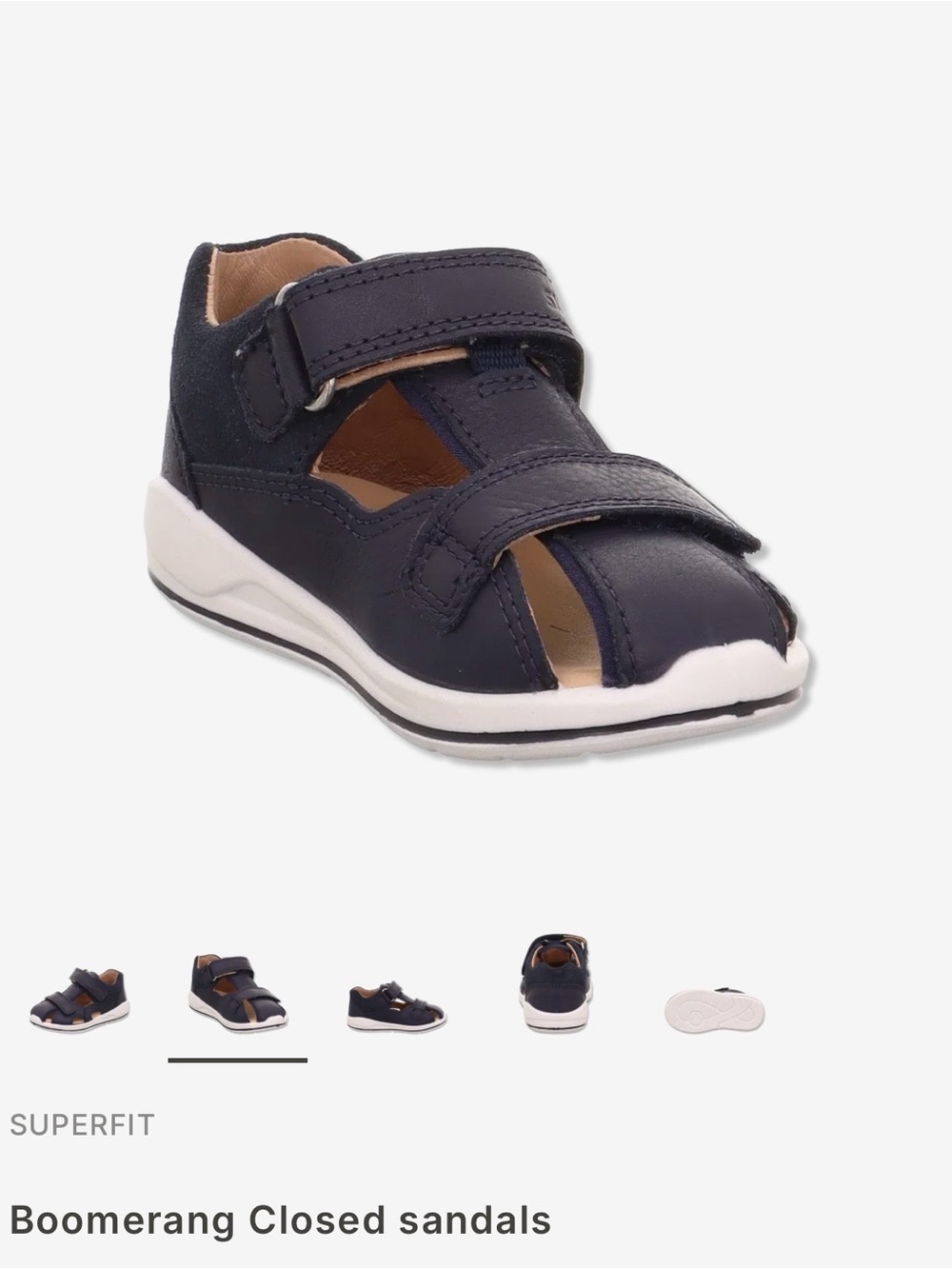 Superfit Boomerang leather closed sandals  EU23 US6.5